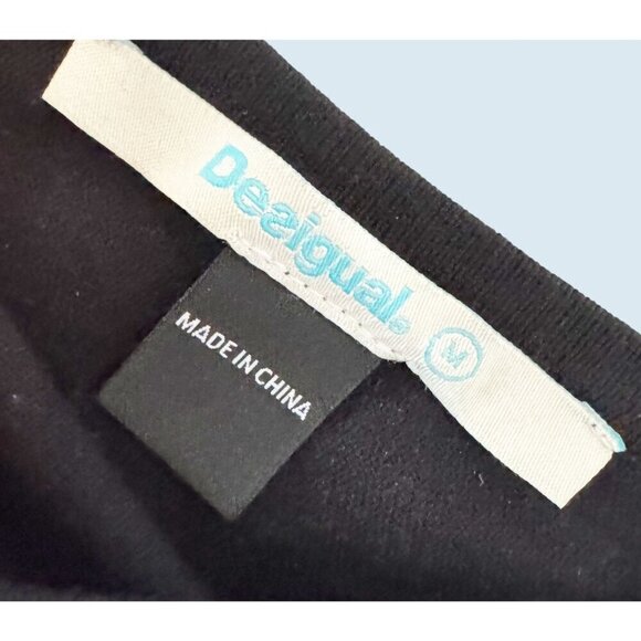 DESIGUAL Cap Sleeve Soft Knit Embellished Dress Size Medium - Picture 5 of 7